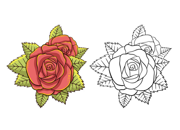 Rose vector design illustration isolated on white background - Vektör, Görsel