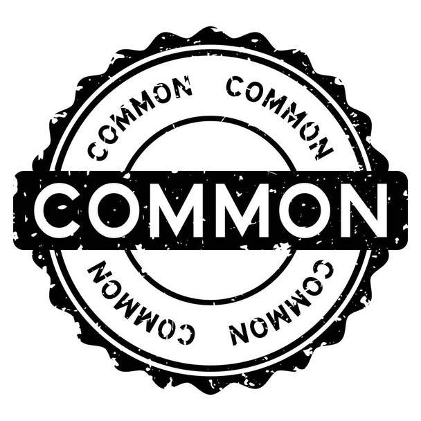 Grunge negro palabra común sello de goma redonda sobre fondo blanco - Vector, imagen