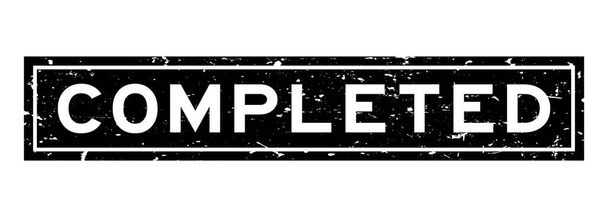 Grunge preto palavra concluída quadrado selo de borracha no fundo branco - Vetor, Imagem