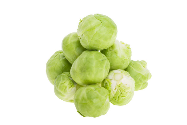 a bunch of brussels sprouts on a white background  - Photo, Image
