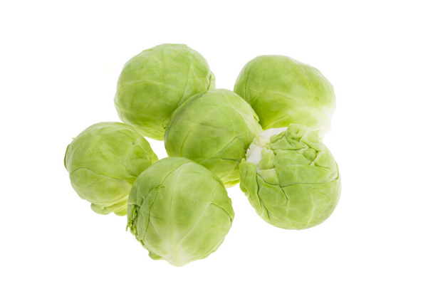 a bunch of brussels sprouts on a white background  - Foto, Bild