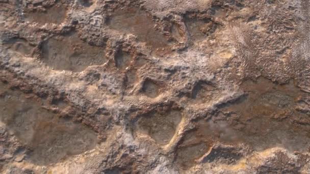 Travertine surface with a rusty coating close up. - Filmagem, Vídeo