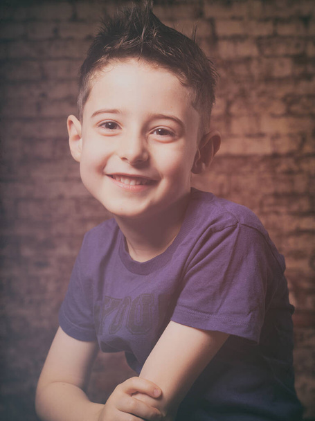 Portrait of happy joyful beautiful little boy - Photo, Image