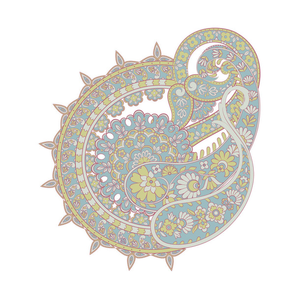 Paisley Damask ornamento. Isolado ilustração vetorial - Vetor, Imagem