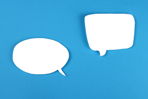 Empty Speech balloons on a blue background - Photo, Image