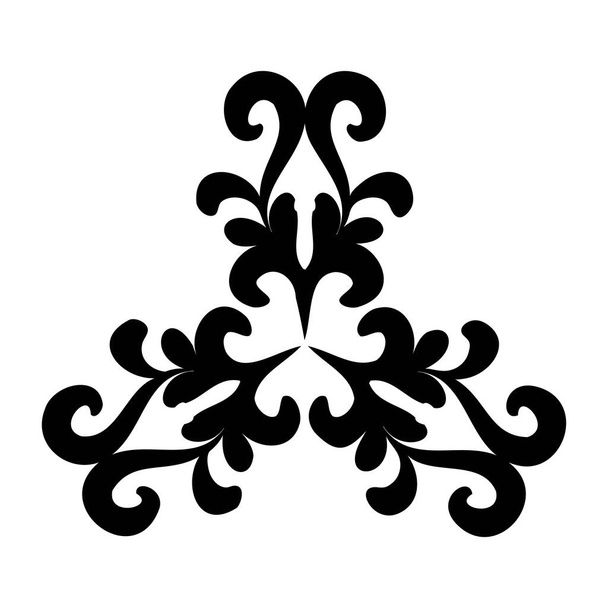 Античний чорний квітковий орнамент на білому тлі
. - Вектор, зображення