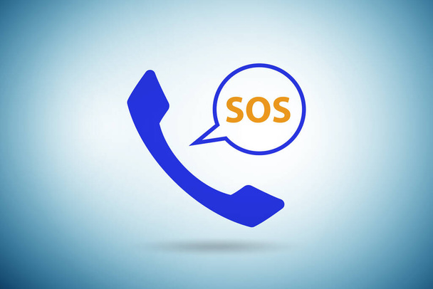 Έννοια SOS - κλήση κινδύνου σε περίπτωση κινδύνου - Φωτογραφία, εικόνα