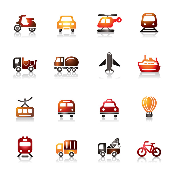 Transportation Colorful Icons - Vector, Image