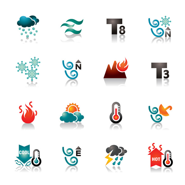 Clima iconos coloridos
 - Vector, Imagen