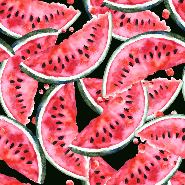 Seamless pattern with Juicy slice of watermelon.  - Foto, afbeelding