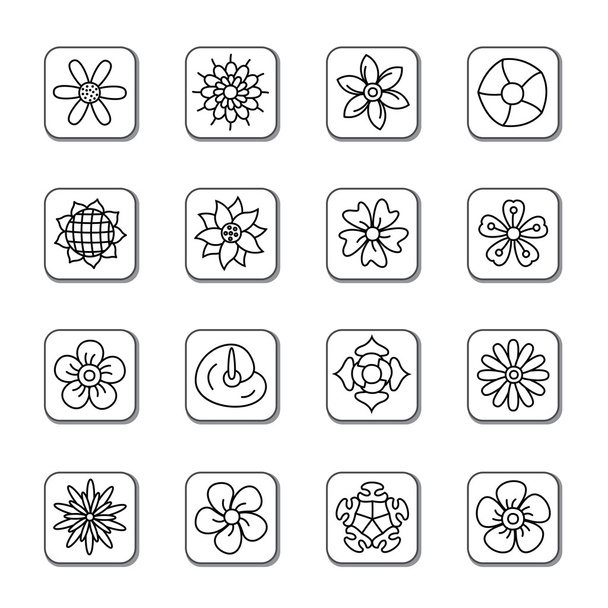 Fleurs Doodle icônes
 - Vecteur, image