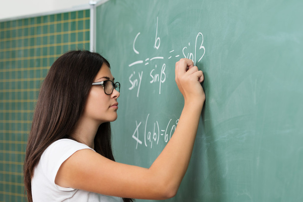 Young teacher or student doing mathematics - Photo, Image