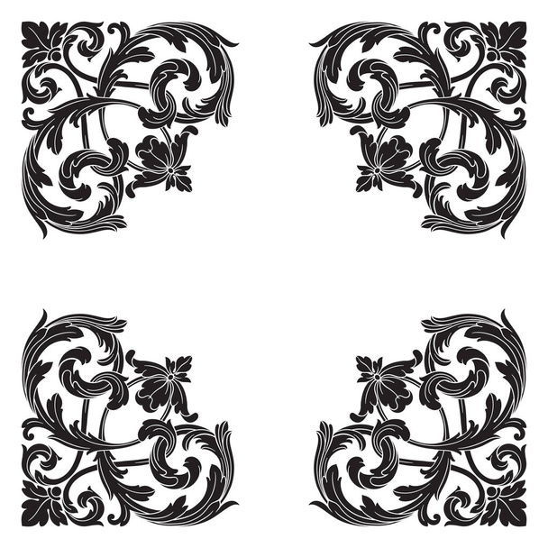 Classical baroque vector set of vintage elements for design. Decorative design element filigree calligraphy vector. You can use for wedding decoration of greeting card and laser cutting. - Vector, Image