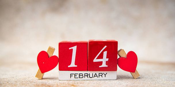 valentines day love background 14 February saint valentine day holiday decoration date copy space - Foto, Bild