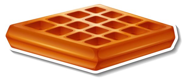 Square waffle in cartoon style illustration - Vector, afbeelding