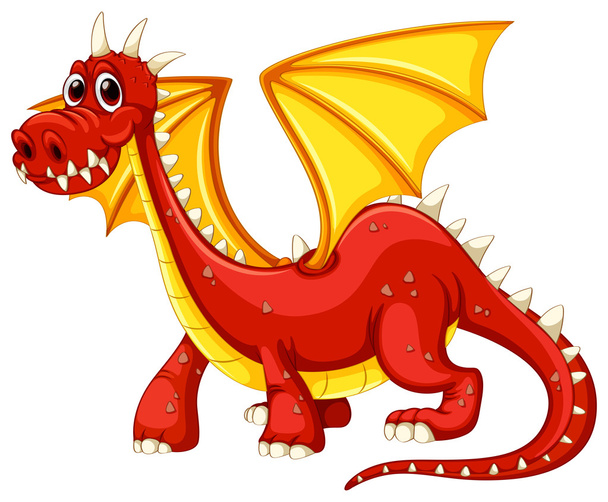 Mythical Fairy Red Dragon Vector Stock Vector (Royalty Free) 1606700440