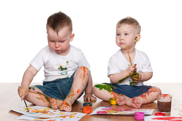 Peinture de deux garçons
 - Photo, image