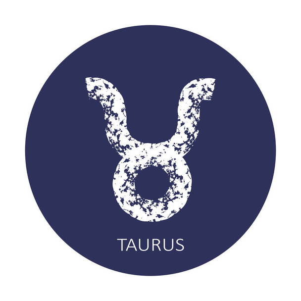 Zodiac sign Taurus isolated on dark blue background. Zodiac constellation. Design element for horoscope and astrological forecast. Vector illustration. - ベクター画像