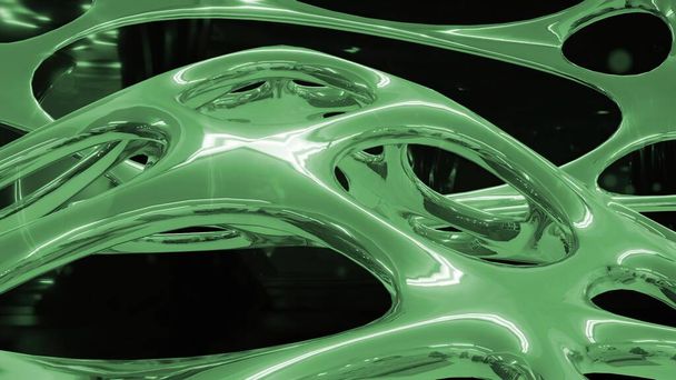 Ilustracja 3D - Abstrakcyjny drut organiczny kształt za pomocą nowoczesnego science fiction tła - Zdjęcie, obraz