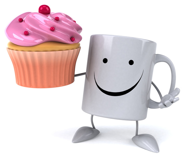 Mug with cupcake - 写真・画像