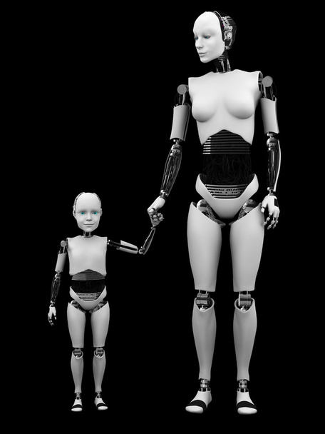 Robot femme avec son enfant
. - Photo, image