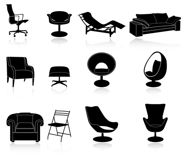 椅子のセット - ベクター画像