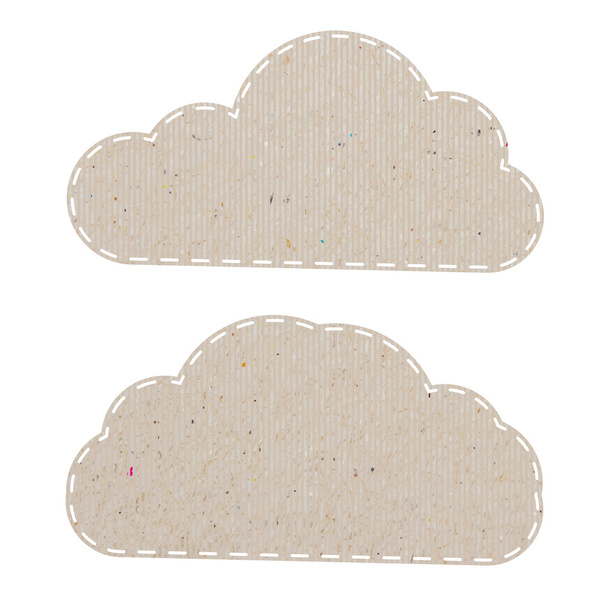 nube riciclato mestiere di carta su sfondo di carta bianca, male vettore
 - Vettoriali, immagini