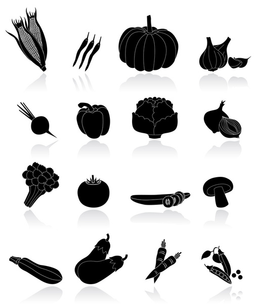 zeleninové ikony - Vektor, obrázek