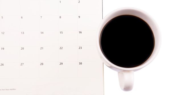 koffie en dag planner - Foto, afbeelding