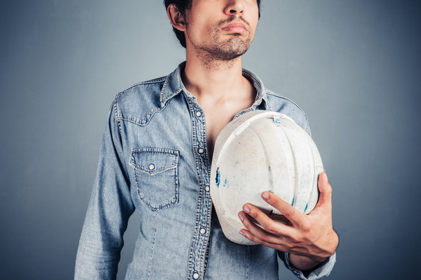 Proud worker with hard hat - Fotografie, Obrázek