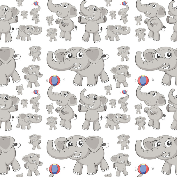 nahtlose Elefanten-Illustration - Vektor, Bild