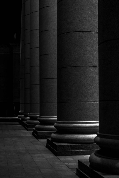 black and white marble columns  - Photo, image