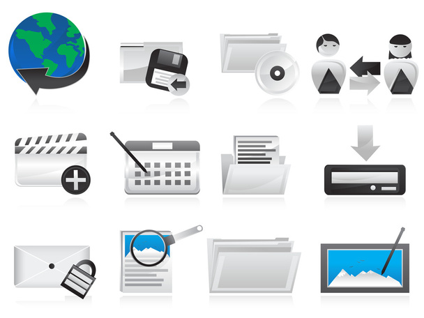 Set of computer icons - Vektor, obrázek