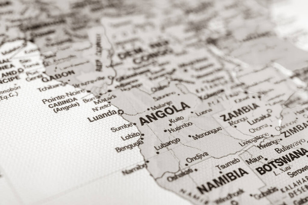 Angola on map travel background texture - Photo, Image
