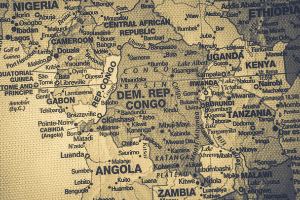 Congo on map travel background texture - Photo, Image