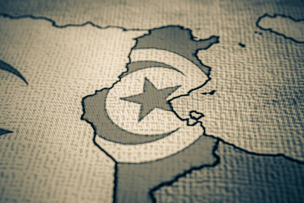 Algeria on world map background flag - Photo, Image
