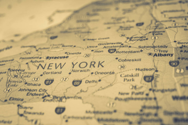 New Yorkin osavaltio kartalla
 - Valokuva, kuva