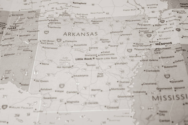Arkansas Eyaleti harita seyahat geçmişi üzerine - Fotoğraf, Görsel