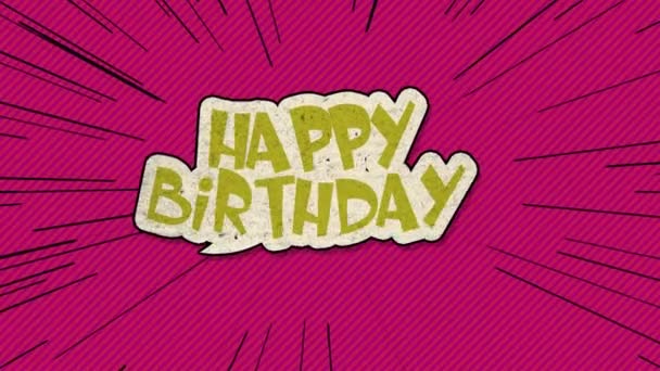 children's birthday greeting card in the form of a comic - Footage, Video