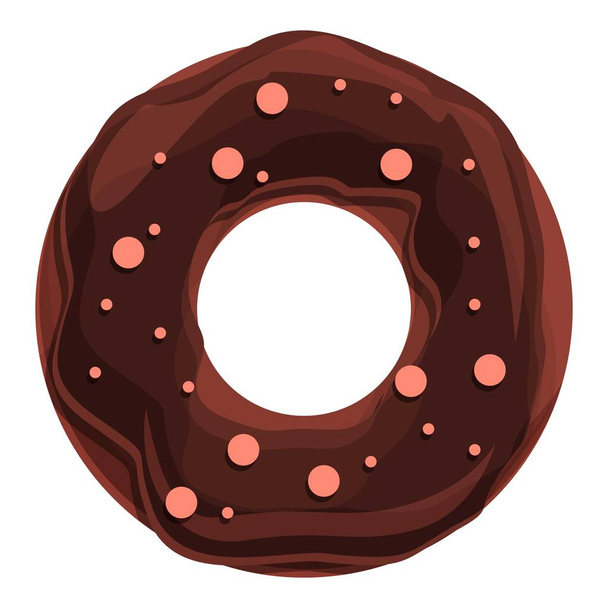 Cute cacao donut icon cartoon vector. Sugar cake - Vecteur, image