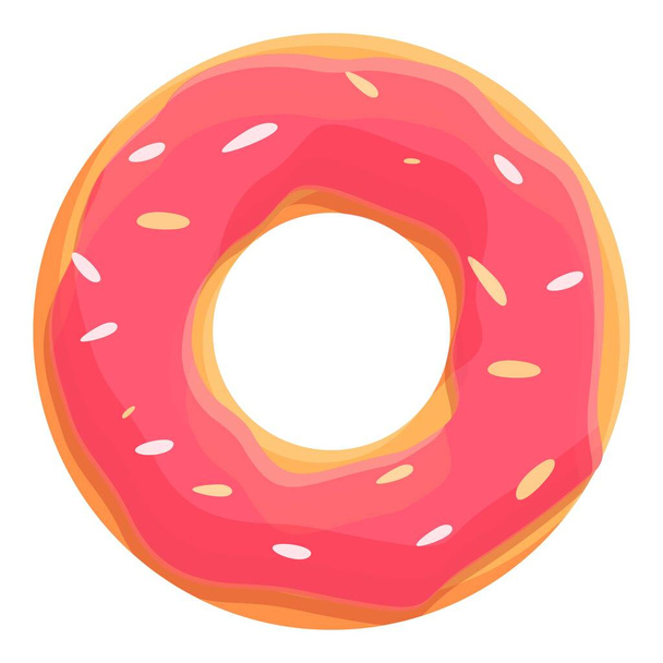 Donut dessert icon cartoon vector. Sweet sugar - Vektor, obrázek