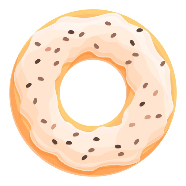 Yummy donut icon cartoon vector. Sugar cake - Vektor, obrázek