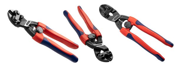 Diagonal wire cutters in different angles on a white background - Photo, Image