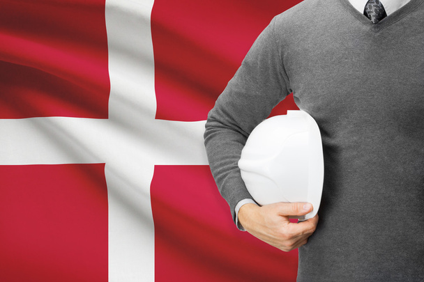 Architekten Sie mit Flagge auf Hintergrund - Dänemark - Foto, Bild