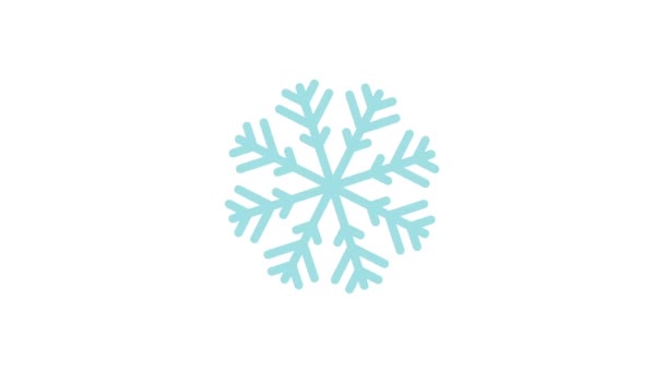 One light blue Christmas snowflake slowly rotates in a circle on a white background. The frequency is 25 frames per second. - Filmagem, Vídeo