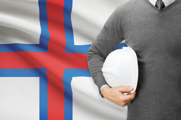Architect with flag on background  - Faroe Islands - Photo, Image