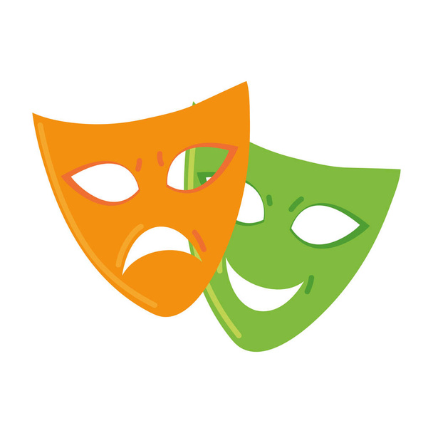 theatrical masks icon - Vector, afbeelding