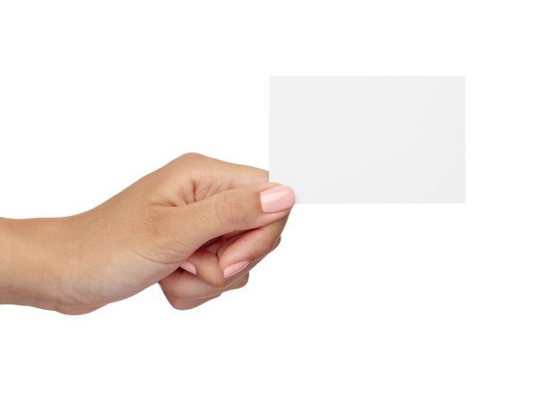 cartão de papel nota mão sinal branco segurando - Foto, Imagem