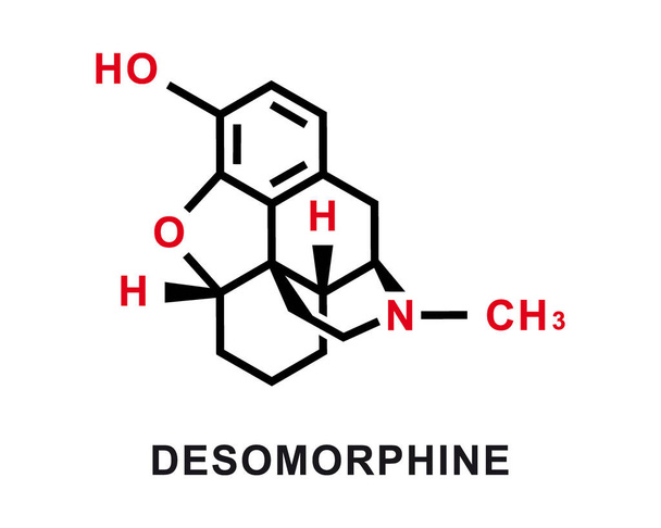 Desomorphine chemical formula. Desomorphine chemical molecular structure. Vector illustration - Вектор, зображення