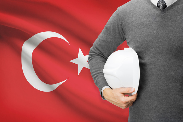 архітектор з прапором на фоні - Туреччина - Фото, зображення